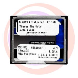 Game Software for Aristocrat Technologies Inc., Game Name: There’s the Gold, Part Numbers: 00018570, 4.3, 3.05.A, 4.03.1-1.00.3, Operating System #1.01-61946. GETT Part SFT-ARI-173