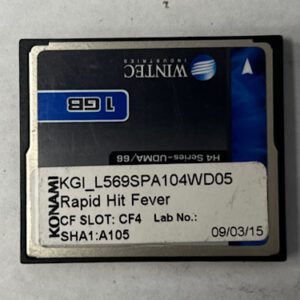 Game Software For Konami Games, Game Name: Rapid Hit Fever, Part Numbers: KGI_L569SPA104WD05, SHA1:A105, GETT Part Number: SFT-KON-188