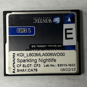 Game Software For Konami Games, Sparkling Nightlife, Part Numbers: KGI_L603MLA006WD00, SHA1:CA78, Lab No: S2013-1622, GETT Part Number: SFT-KON-192