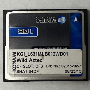Game Software For Konami Games, Wild Aztec, Part Numbers: KGI_L631MLB012WD01, SHA1:34DF, Lab No: S2015-1657, GETT Part Number: SFT-KON-193