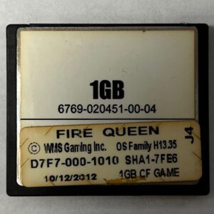 Game Software For WMS Gaming Inc. Bluebird II, Fire Queen, Part Number: D7F7-000-1010, SHA1-7FE6, OS Family #: H13.35, GETT Part Number: SFT-WMS-253