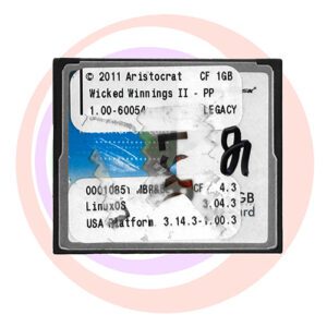 Game Software For Aristocrat, Wicked Winnings II, Part Number 0010851 GETT Part SFT-ARI-106