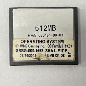 Operating System For WMS Gaming Inc., OS Famil #: H13.33, Part Numbers: SSSG-000-1693, SHA1 F1D8,, GETT Part Number: OS-WMS-164