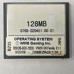 Operating System For WMS Gaming INC., Part Numbers: SSOS-000-1930, V1930, OS Family #: E1.1, GETT Part Number: OS-WMS-166