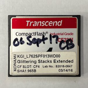 Game Software For Konami Games, Glittering Stack Extended, Part Numbers: KGI_L762SPF013WD00, SHA1:965B, Lab No:S2016-0647, GETT Part Number: SFT-KON-213