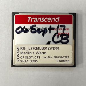 Game Software For Konami Games, Merlin's Wand, Part Numbers: KGI_L770MLB012WD00, SHA1:DD95, Lab No: S2016-1287, GETT Part Number: SFT-KON-214