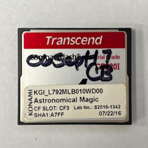 Game Software For Konami Games, Astronomical Magic, Part Numbers: KGI_L792MLB010WD00, SHA1:A7FF, Lab No: S2016-1342, GETT Part Number: SFT-KON-215