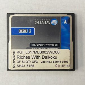 Game Software For Konami Games, Riches With Daikoku, Part Numbers: KGI_L617MLB002WD00, SHA1:51F8, Lab No: S2014-0303, GETT Part Number: SFT-KON-232