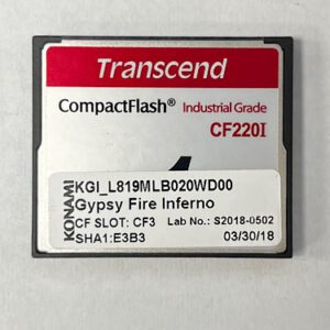 Game Software For Konami Games, Gypsy Fire Inferno, Part Numbers: KGI_L819MLB020WD00, SHA1:E3B3, Lab No: S2018-0502, GETT Part Number: SFT-KON-238