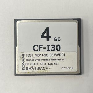 Game Software for Konami, Riches Drop Panda's Firecracker, Part Numbers: KGI_M614SSI031WD01, SHA1: 6ACF, GETT Part Number: SFT-KON-240
