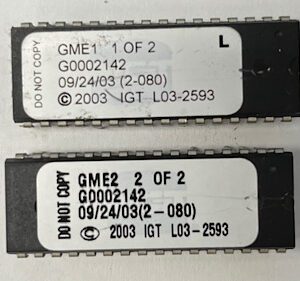 BIOS ROM For IGT, Part Numbers: GME 1 & 2, G0002142, LO3 - 2593, GETT Part Number: BIO-IGT-101