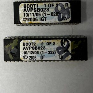 BIOS ROM For IGT, Part Numbers: BOOT 1 & 2, AVPSBO23, GETT Part Number: BIO-IGT-104