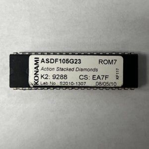 BIOS ROM For Konami, Game Name: Action Stacked Diamonds, Part Numbers: ASDF105G23, Lab No: S2010 - 1307, ROM7, GETT Part Number: BIO-KON-117