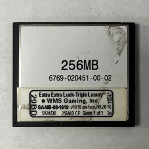 Game Software For WMS Gaming Inc., Extra Extra Luck-Triple Luxury, Part Numbers: SA46B-00-1010, OS Family #: H9.20, GETT Part Number: SFT-WMS-267