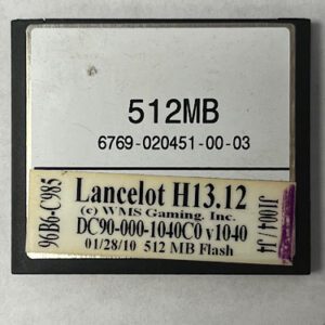 Game Software For WMS Gaming INC., Game Name: Lancelot, Part Numbers: DC90-000-1040C0, OS Family #: H13.12, GETT Part Number: SFT-WMS-269