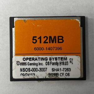 Operating System For WMS Gaming Inc., OS Family #: H18.03, Part Numbers: NSOS-000-3007, SHA1 - 7263, GETT Part Number: OS-WMS-169