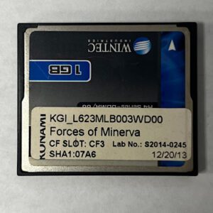 Game Software For Konami Games, Forces of Minerva, Part Numbers: KGI_L623MLB003WD00, Lab No: S2014-0245, GETT Part Number: SFT-KON-258