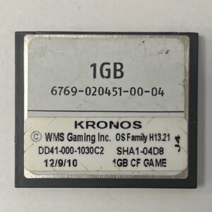 Game Software For WMS Gaming INC., Kronos, Part Numbers: DD41-000-1030C2, SHA1-04D8, OS Family #: H13.21, GETT Part Number: SFT-WMS-275