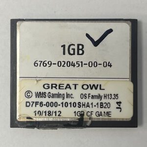 Game Software For WMS Gaming INC., Great Owl, Part Numbers: D7F6-000-1010, SHA1-1B20, OS Family #: H13.35, GETT Part Number: SFT-WMS-282