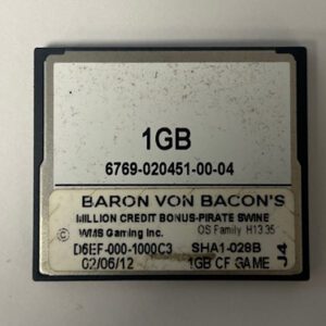 Game Software For WMS Gaming INC., Baron Von Bacon's Million Credit Bonus-Pirate Swine, Part Numbers: D6EF-000-1000C3, OS Family #: H13.35, GETT Part Number: SFT-WMS-283