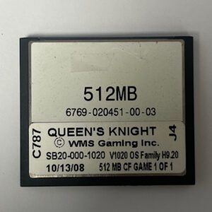 Game Software For WMS Gaming INC., Queen's Knight, Part Numbers: SB20-000-1020, OS Family #: H9.20, GETT Part Number: SFT-WMS-286