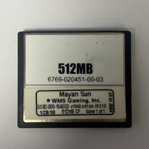 Game Software For WMS Gaming INC., Mayan Sun, Part Numbers: DC82-000-1040C0, OS Family #: H13.10, GETT Part Number: SFT-WMS-287