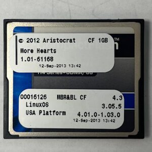 Game Software For Aristocrat Game Technologies, Game Name: More Hearts, Part Numbers: 00016126, GETT Part Number: SFT-ARI-223