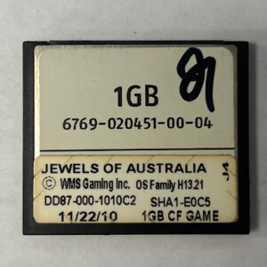 Game Software For WMS Gaming INC., Game Name: Jewels Of Australia, Part Numbers: DD87-000-1010C2, GETT Part Number: SFT-WMS-288