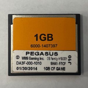 Game Software For WMS Gaming INC., Game Name: Pegasus, Part Numbers: DA3F-000-1010, GETT Part Number: SFT-WMS-295