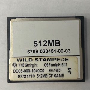 Game Software For WMS Gaming INC., Game Name: Wild Stampede, Part Numbers: DD03-000-1040C0, GETT Part Number: SFT-WMS-297