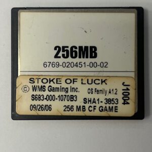 Game Software For WMS Gaming INC., Game Name: Stoke Of Luck, Part Numbers: S683-000-1070B3, GETT Part Number: SFT-WMS-298