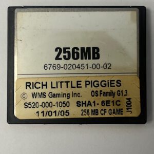 Game Software For WMS Gaming INC., Game Name: Rich Little Piggies, Part Numbers: S520-000-1050, GETT Part Number: SFT-WMS-305