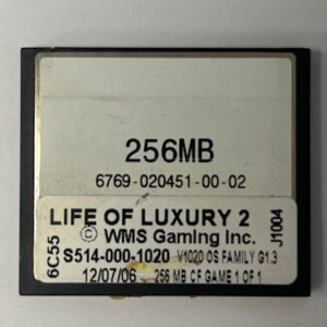 Game Software For WMS Gaming INC., Game Name: Life Of Luxury 2, Part Numbers: S514-000-1020, GETT Part Number: SFT-WMS-308