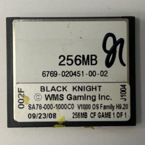 Game Software For WMS Gaming INC., Game Name: Black Knight, Part Numbers: SA78-000-1000C0, GETT Part Number: SFT-WMS-309