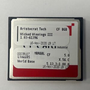 Game Software For Aristocrat Technologies Inc., Game Name: Wicked Winnings III, OS #: 1.03-61396, Part Numbers: 00038107, GETT Part Number: SFT-ARI-197