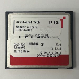 Game Software For Aristocrat Technologies Inc., Game Name: Wonder 4 Stars, OS #: 1.02-62802, Part Numbers: 00034806, GETT Part Number: SFT-ARI-201