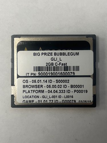 Game Software for Gaming Labs International(GLI), Game Name: BIG PRIZE BUBBLEGUM, GETT Part Number: SFT-GLI-110