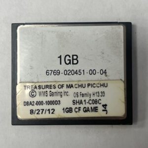 Game Software For WMS Gaming Inc., Game Name: Treasures Of Machu Pichu, GETT Part Number: SFT-WMS-328