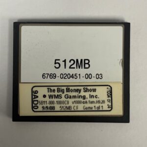 Game Software For WMS Gaming Inc., Game Name: The Big Money Show, GETT Part Number: SFT-WMS-347