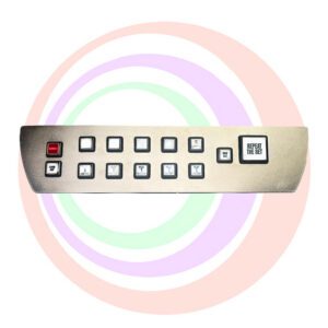 IGT SAVP TRIMLINE WITH 13 SQUARE BUTTONS AND 1 LARGE SQUARE BET BUTTON WITH METAL PLATE OR THE OTHER VERSION BP HAS 3 SQUARE BUTTONS  WITH 2 LARGE BUTTONS; MAX PLAY AND SPIN REEL WITH METAL PLATE. GETT Part BP201