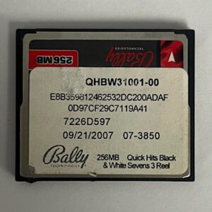 Game Software For Bally Technologies, Game Name: Quick Hits Black & White Sevens 3 Reel, GETT Part Number: SFT-BLY-375