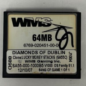 Game Software For WMS Gaming INC., Game Name: Diamonds Of Dublin (Clone: Lucky Money Stacks), GETT Part Number: SFT-WMS-354